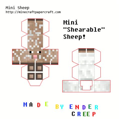 papercraft mini changableshearable sheep minecraft pinterest