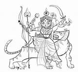 Durga Maa Goddess Devi Puja Lakshmi Deity Saraswati Bengali Madhubani Nucifera Nelumbo Dewi Anyrgb sketch template