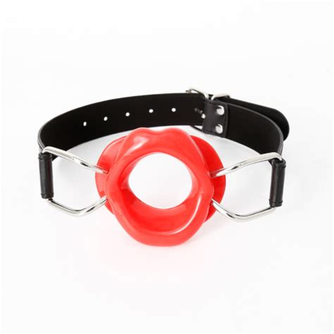 Silikon Open Mouth Gag Lips W Strap O Ring Metall Open Mouth Spider Gag