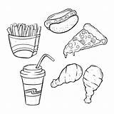 Food Junk Drawing Lunch Fast Getdrawings sketch template