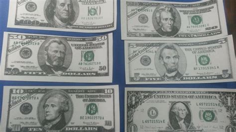 Juego Billetes Didácticos Dolares Americanos U S 1 00 En Mercado Libre