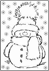 Sneeuwpop Sneeuw Kleurplaten Kerst Kerstmis sketch template