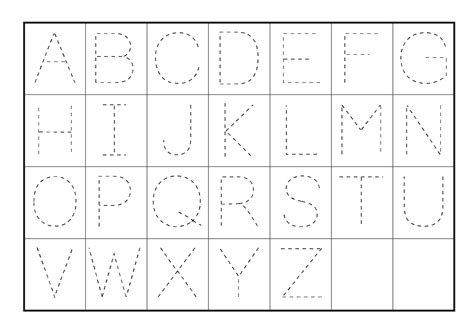 alphabet tracer pages  kids activity shelter printable preschool