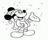 Mickey Coloring Winter Pages Snow Printable Mouse Book sketch template