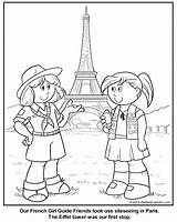 Coloring Girl French France Guide Thinking Pages Makingfriends Scout Scouts Craft Troop Leader Activities Gs sketch template
