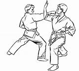 Judo Coloring Pages Karate Gif Color sketch template