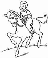 Horse Coloring Pages Riding Rider Drawing Printable Colouring Boy Kids Horses Ride Horseback Trick Foal Print His Color Honkingdonkey Popular sketch template
