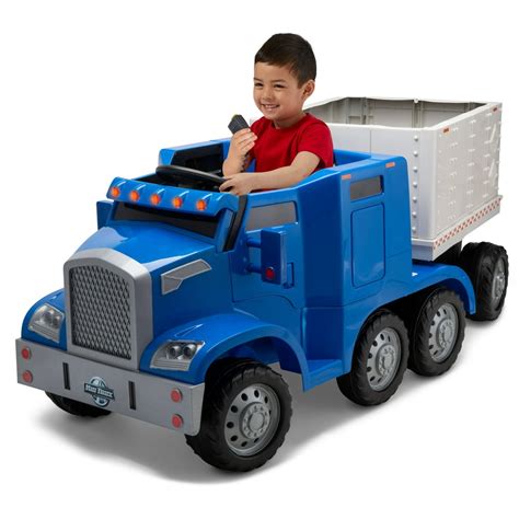 semi truck  trailer ride  toy  kid trax blue rig walmartcom