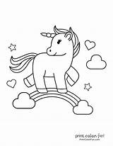 Unicorn Coloring Pages Cute Print Fun Color Rainbow Kids Little Book Activity sketch template