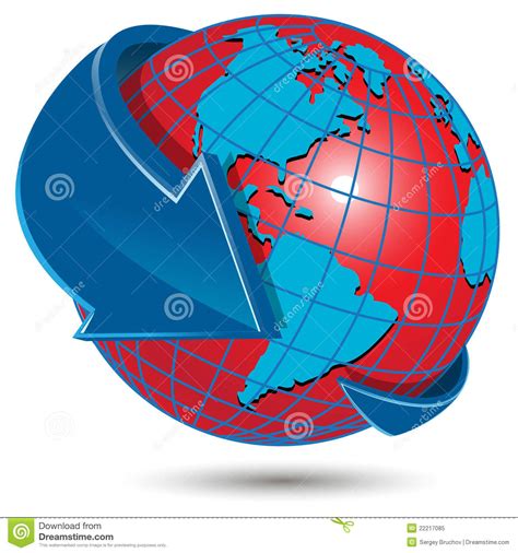 red globe stock vector illustration  globe symbol