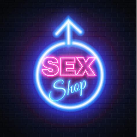 vector sex shop neon sign gender woman symbol stock vector