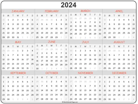 printable yearly calendar  word printable