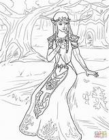 Coloring Princess Twilight Pages Zelda Legend Getcolorings sketch template