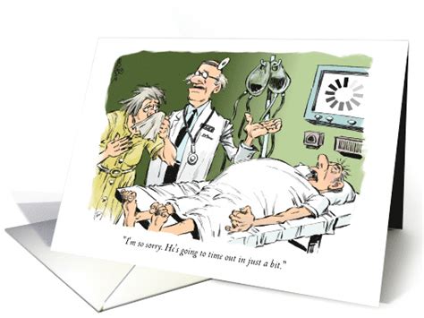 Amusing Knee Surgery Feel Better Doctor And Patient Cartoon Card