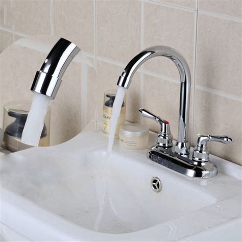 modern chrome cold hot water double sink mixer tap bathroom kitchen