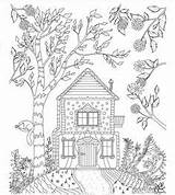 Cottage Colorir Adults Floresta Encantada Mandalas Mandala Malbuch Whimsical Imprimir Malen Pra Dezenhos Fairies Relaxation Páginas sketch template