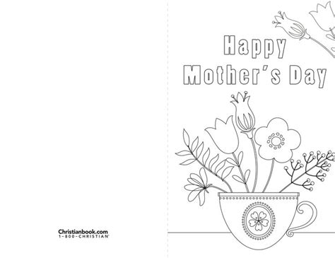 coloring page card printable  mothers day happy mothers day