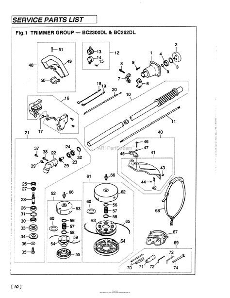 red max bcdl  serial   date  parts diagram   trimmer group