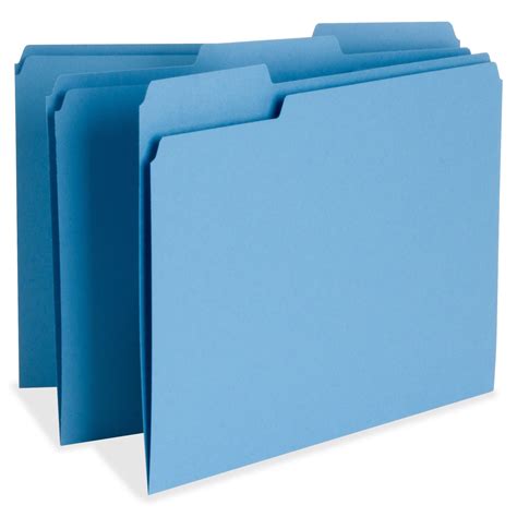 business source blue colored file folders officesupplycom
