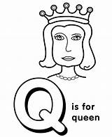 Coloring Letter Queen Alphabet Print Vocabulary English Pages Printable sketch template