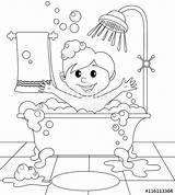 Bathroom Coloring Boy Book Illustration Vector Clipart Children Designlooter Search 500px 5kb sketch template