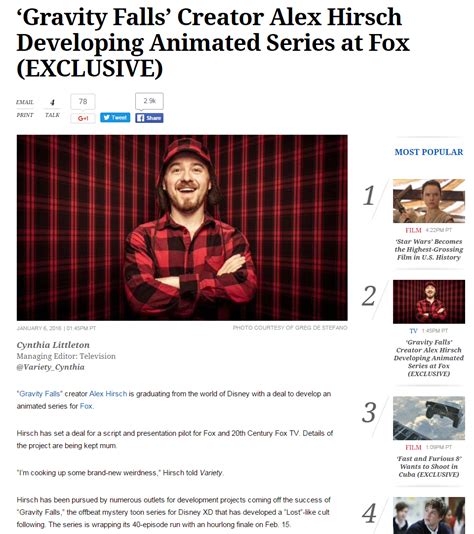 Alex Hirsch Is Making A Show For Fox Gravity Falls