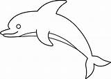 Line Dolphin Drawing Clipart Dolphins Drawings Fish Library sketch template