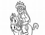 Coloring Horseback Caspar Kings Three Coloringcrew Pages sketch template