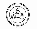 Vietato Motocicli Accesso Prohibida Entrada Motocicletas Acolore Segnali sketch template
