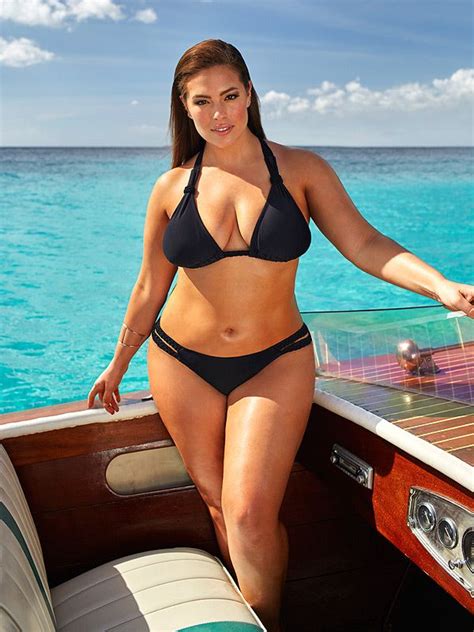 ashley graham models a black bikini from her swimsuits for all collection click through to see