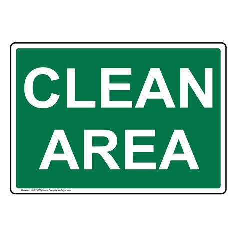 green clean area sign  label  sizes