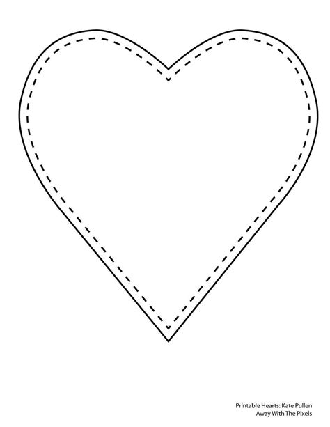 create heart card template printable templates  heart card