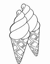 Ice Cream Coloring Cone Pages Printable Sheet Cute Print Drawing Icecream Line Color Kids Sheets Book Cupcake Food Cartoon Getdrawings sketch template