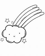Rainbow Cloud Coloring Pages Printable Kids sketch template
