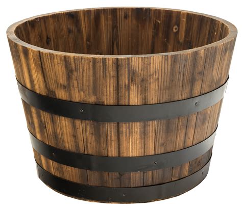real wood products cedar whiskey barrel planter walmart