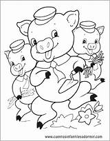 Cerditos Cochons Petits Coloriages Pigs Caperucita Tiching Laminas Carrillo sketch template