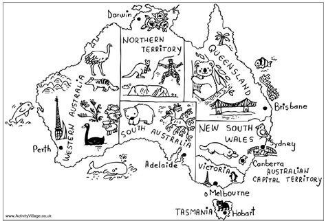 australia coloring page coloring home