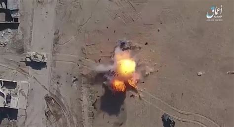 isis  increasingly unconventional weapons  footage shows drones dropping grenades