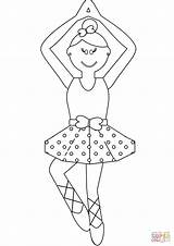 Coloring Ballerina Cartoon Pages Ballet Printable Drawing sketch template
