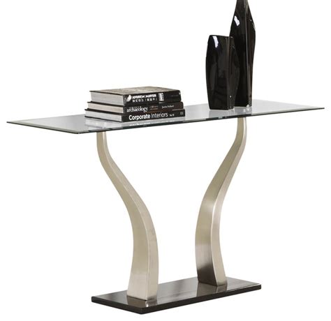 Homelegance Atkins Rectangular Glass Sofa Table Chrome