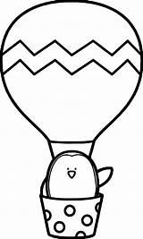 Coloring Balloon Air Penguin Wecoloringpage sketch template
