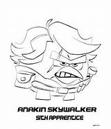 Angry Birds Wars Star Anakin Coloring Drawing Pages Bird Sketch Sith Apprentice Kids Printable Getdrawings Paintingvalley Choose Board sketch template