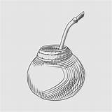 Yerba Calabash Engraving sketch template