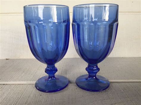 Pin By 1350northvintage On Kitchen Water Goblets Blue Glasses Blue