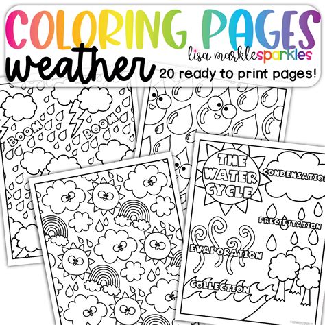 weather coloring pages printable  lisa markle sparkles clipart