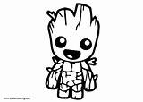 Groot Chibi Bettercoloring Superhero Lagret Fra Guardians Colorironline Southwestdanceacademy sketch template