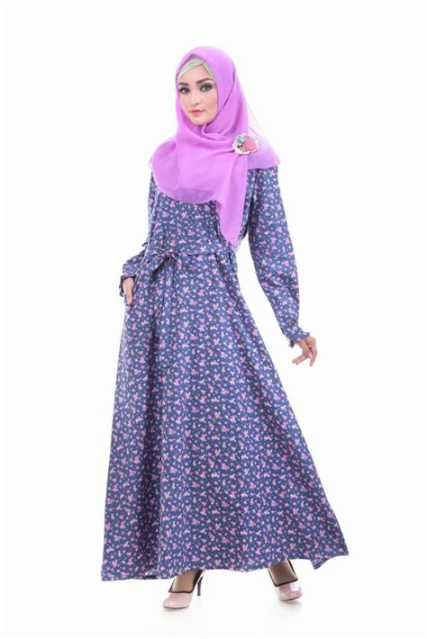 model gamis muslim bunga fashion modern  terbaru  pusat