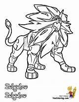 Pokemon Coloring Pages Solgaleo Legendary Cartoon sketch template