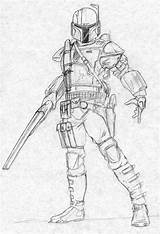 Mandalorian Coloring Pages Armor Gunner Wars Drawings Star Deviantart Kuk Man Template Slug Print Sketch Choose Board sketch template