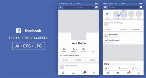 facebook mobile feed profile layout  behance